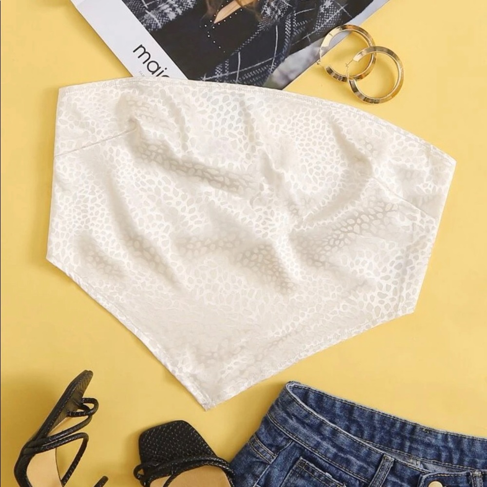 Satin Tie Back Strapless top